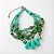 Colar Metal Curto com Pedras Turquesa e Verde - Imagem 1