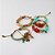 Kit Pulseiras Metal com 4 Peças Turquesa e Coral - Imagem 1