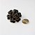 Broche Flor em Metal Esmaltado Preto e Dourado - Imagem 2