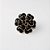 Broche Flor em Metal Esmaltado Preto e Dourado - Imagem 1