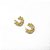 Brinco Argola de Metal com Design de Bolinhas Dourado - Imagem 1