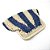 Bolsa Carteira de Palha Listrada Estilo Clutch - Imagem 1
