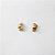 Brinco Argola de Metal Texturizada Croissant Ouro Fosco - Imagem 1