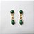 Brinco de Metal Dourado Articulado com Pedras Verdes - Imagem 1