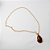 Colar Metal Elos com Pingente Gota Vinho e Dourado - Imagem 1
