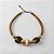 Colar de Corda e Metal Curto Marrom com Dourado - Imagem 1