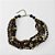 Colar de Metal Curto com Mix de Contas Preto e Dourado - Imagem 1