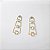 Brinco Metal Cristal Dourado Colorido - Imagem 1