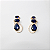 Brinco Metal Zircone Azul Escuro e Dourado - Imagem 1