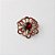 Broche de Metal Flor com Strass e Pedra Central - Imagem 5