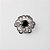 Broche de Metal Flor com Strass e Pedra Central - Imagem 1