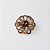 Broche de Metal Flor com Strass e Pedra Central - Imagem 3