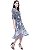 Vestido Chemise 101 Resort Wear Midi Evase Crepe Estampado Onça Preto e Branco - Imagem 3