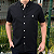 Camisa Social Oxford Manga Curta Preto Logo Clássico Cinza - Imagem 2
