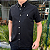 Camisa Social Oxford Manga Curta Preto Logo Clássico Cinza - Imagem 4