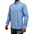 Camisa Social Oxford Manga Longa Azul Claro Logo Colorido - Imagem 2