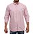 Camisa Social Oxford Manga Longa Rosa Claro Logo Colorido - Imagem 1