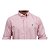 Camisa Social Oxford Manga Longa Rosa Claro Logo Colorido - Imagem 3