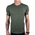 Camiseta Kingejoe Verde Militar Slim Estampada Peito - Imagem 1