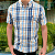 Camisa Social Manga Curta Xadrez Multi Color Listras Logo Clássico Marinho - Imagem 5
