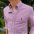 Camisa Ralph Lauren Micro Xadrez Manga Longa Rosa Logo Clássico Azul - Imagem 3