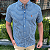 Camisa Ralph Lauren Xadrez Manga Curta Azul Royal Clássico Laranja - Imagem 3