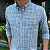 Camisa Ralph Lauren Xadrez Manga Longa Azul Preto Clássico Laranja - Imagem 3