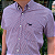 Camisa Manhatan Jeans Quadriculada Manga Curta Vermelho Marinho Logo Preto - Imagem 4