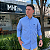 Camisa Manhatan Jeans Quadriculada Manga Longa Azul Royal Logo Marinho - Imagem 1