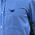 Camisa Manhatan Jeans Quadriculada Manga Longa Azul Royal Logo Marinho - Imagem 3