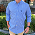 Camisa Manhatan Jeans Quadriculada Manga Longa Azul Royal Logo Marinho - Imagem 4