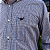 Camisa Manhatan Jeans Quadriculada Manga Longa Bege Marinho Logo Preto - Imagem 3