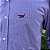 Camisa Manhatan Jeans Quadriculada Manga Longa Lilas Logo Vermelho - Imagem 3