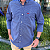 Camisa Manhatan Jeans Quadriculada Manga Longa Marinho Logo Vermelho - Imagem 4