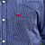 Camisa Manhatan Jeans Quadriculada Manga Longa Marinho Logo Vermelho - Imagem 3