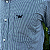 Camisa Manhatan Jeans Quadriculada Manga Longa Verde Marinho Logo Preto - Imagem 3
