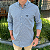 Camisa Manhatan Jeans Quadriculada Manga Longa Verde Marinho Logo Preto - Imagem 4