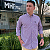 Camisa Manhatan Jeans Quadriculada Manga Longa Vermelho Marinho Logo Preto - Imagem 1