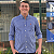 Camisa Ralph Lauren Xadrez Manga Longa Azul Royal Listra Preto Logo Clássico Laranja - Imagem 1