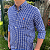 Camisa Ralph Lauren Xadrez Manga Longa Azul Royal Listra Preto Logo Clássico Laranja - Imagem 4