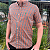Camisa Ralph Lauren Xadrez Manga Curta Multicolor Laranja Logo Clássico Verde - Imagem 5