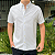 Camisa Social Oxford Manga Curta Branco Logo Clássico Cinza - Imagem 2