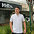 Camisa Social Oxford Manga Curta Branco Logo Clássico Cinza - Imagem 3