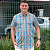 Camisa Social Txc Xadrez Manga Curta Azul Multicolor 29192C Com Bolso - Imagem 1