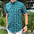 Camisa Social Txc Xadrez Manga Curta Verde Listras Azul 29193C Com Bolso - Imagem 4