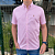 Camisa Ralph Lauren Micro Xadrez Médio Manga Curta Rosa Claro Logo Colorido - Imagem 2