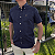 Camisa Ralph Lauren Quadriculada Manga Curta Marinho Quadros Grande Logo Colorido - Imagem 2
