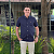 Camisa Ralph Lauren Quadriculada Manga Curta Marinho Quadros Grande Logo Colorido - Imagem 1