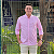 Camisa Ralph Lauren Micro Xadrez Médio Manga Longa Rosa Claro Logo Colorido - Imagem 1
