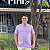 Camisa Ralph Lauren Micro Xadrez Manga Curta Lilás Logo Colorido - Imagem 1